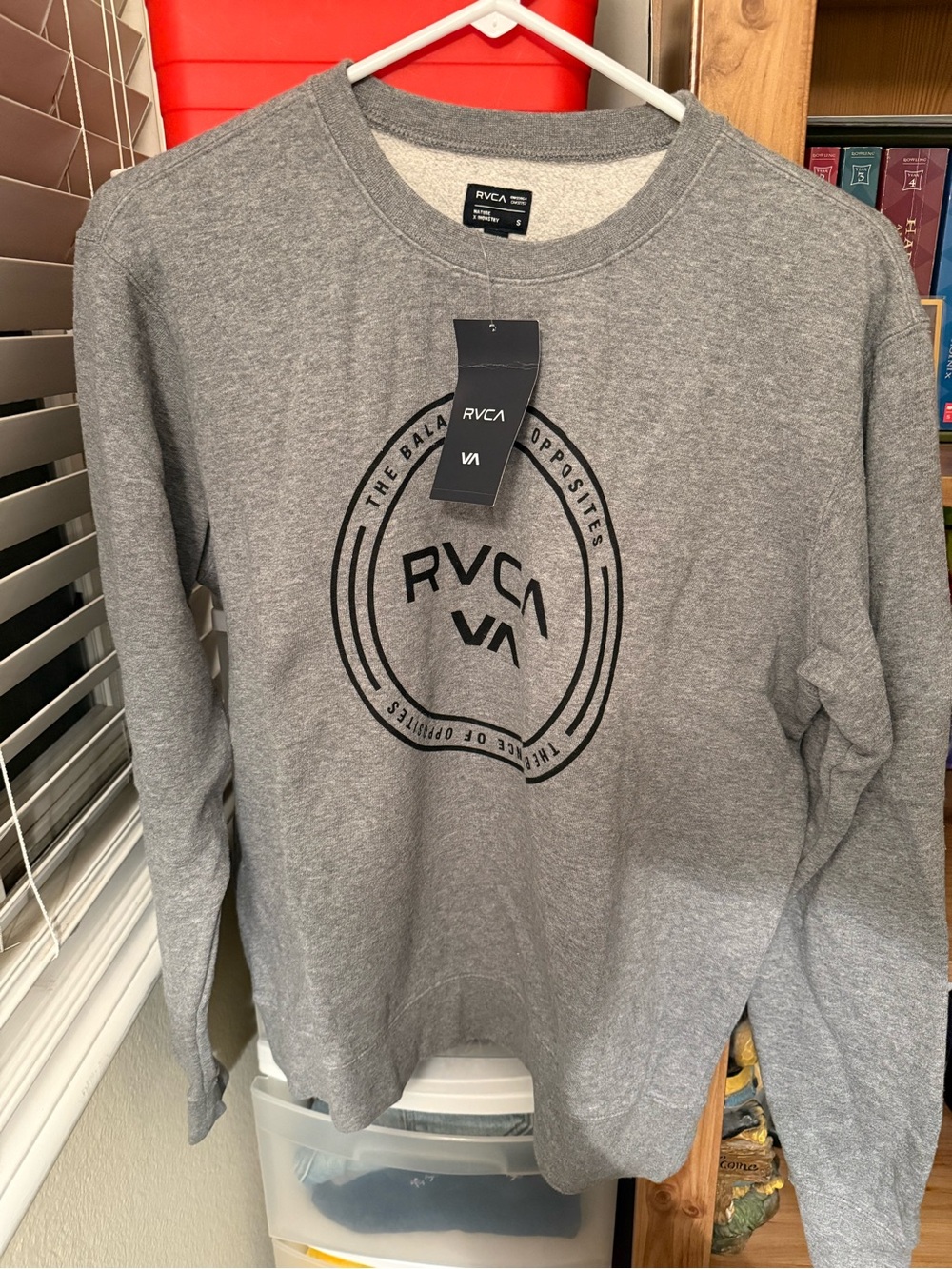 RVCA Gray Crewneck with Black Logo